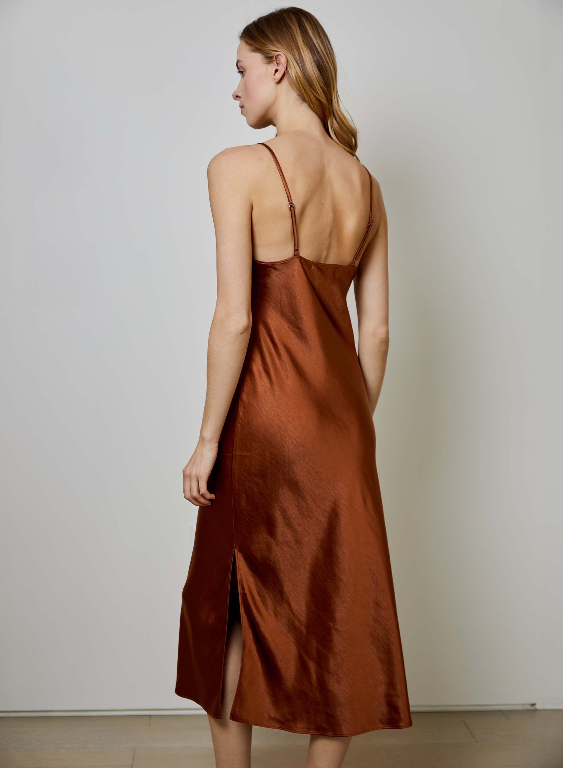 elise satin dress Elise Satin Gown - Burgundy