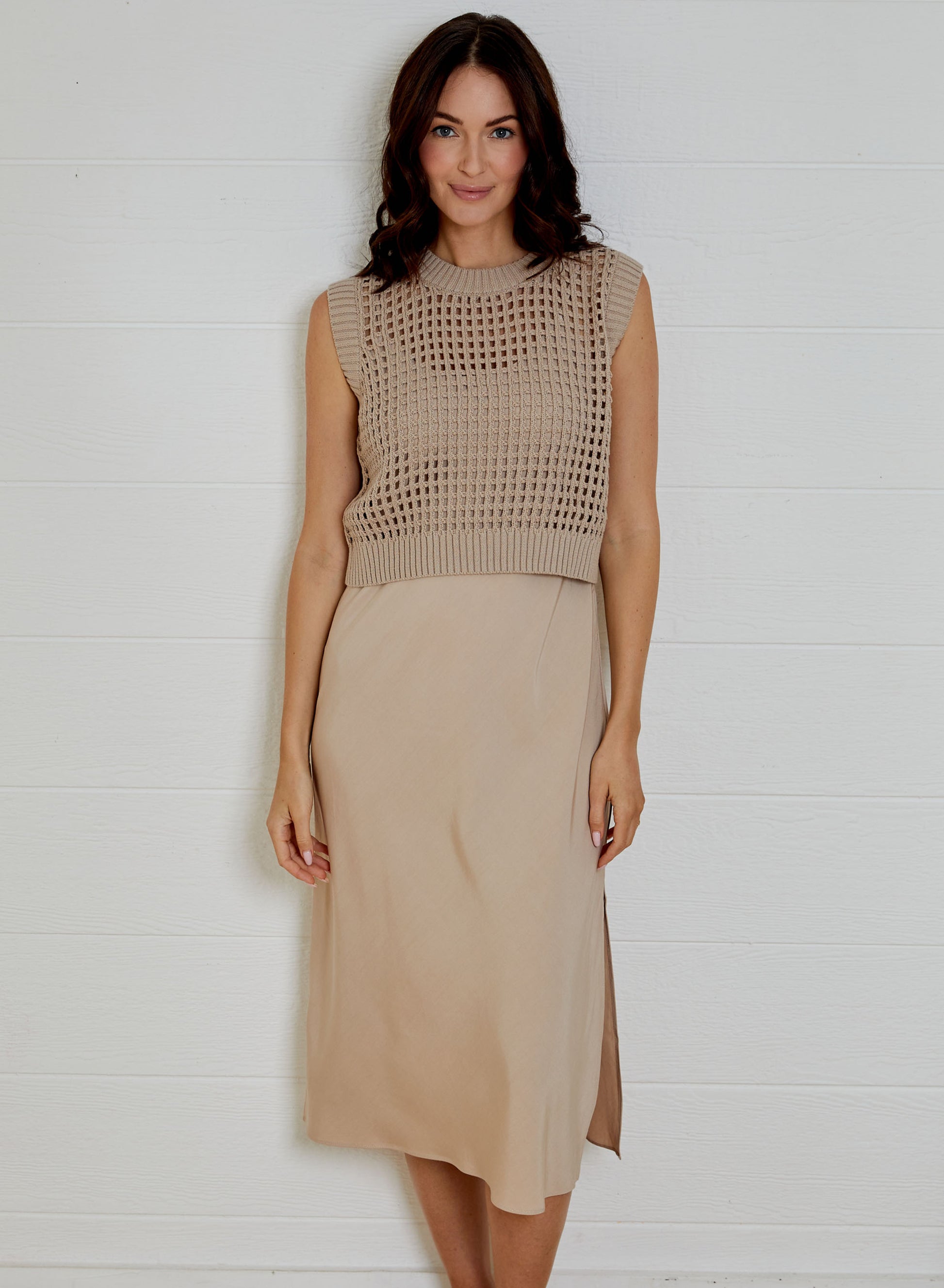 combo sweater dress Newshows Women's Ribbed Belted Bodycon Fall Work Dress(Apricot,S) Chest (around) sweater dress and boots Long